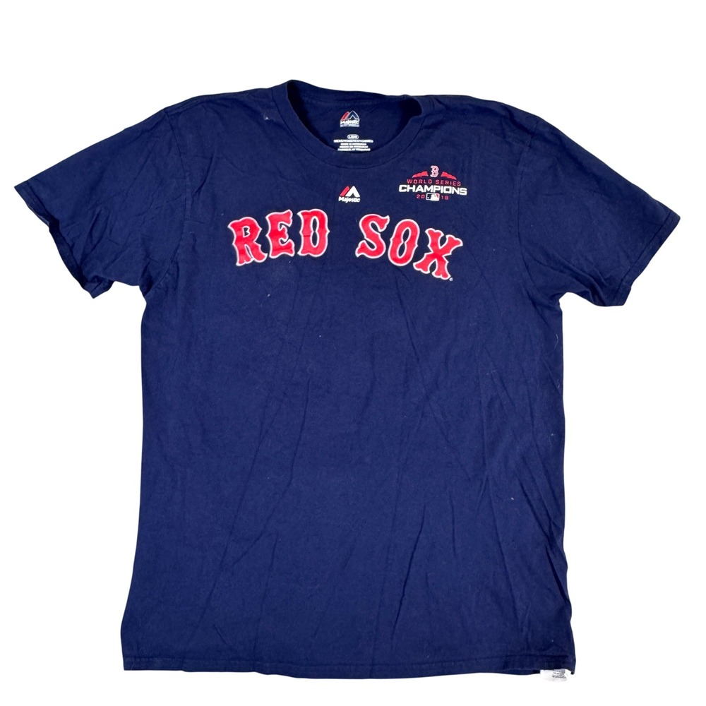 Majestic Boston Red Sox Mookie Betts 2018 World Series Champions Navy T-Shirt L